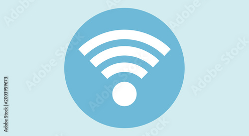 wifi signal icon on blue background high quality