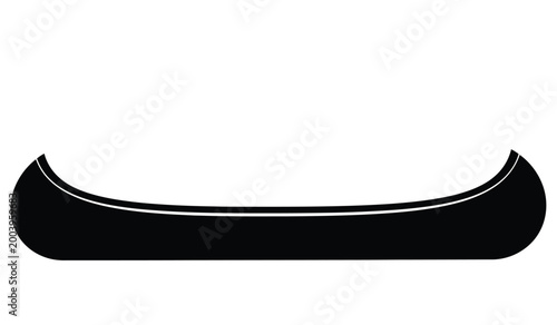 A stark minimalist depiction of a traditional canoe against a plain white background emphasizing its elegant form a silhouette high quality professional detailed modern