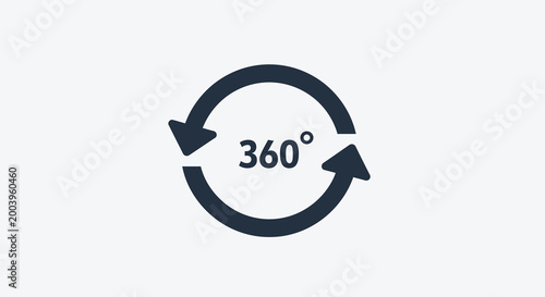 360 degree rotation icon on white background