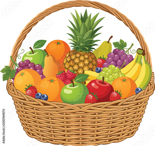 Fresh Fruit Basket Healthy Fruit Food Design