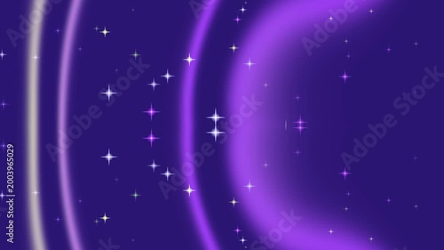Purple space background with stars and glowing rings in deep blue