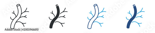 blood vessel icon set. vein and artery structure. medical and healthcare concept. vector illustration.