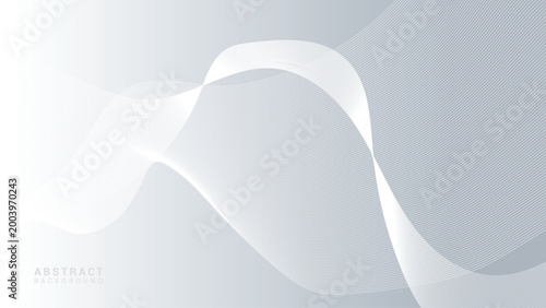Abstract Silver Gradient Background Futuristic Curved Lines Minimal Modern Technology Wallpaper Elegant Design