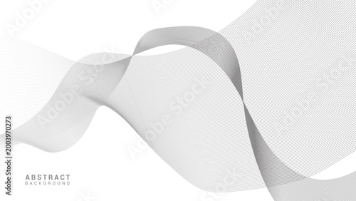 Abstract White Gray Background Futuristic Curved Lines Minimal Modern Technology Wallpaper Elegant Design