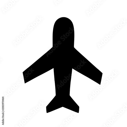 Airplane Icon Black and White Vector, Minimal Line Art Aircraft Illustration, Travel Symbol Clipart Isolated Design