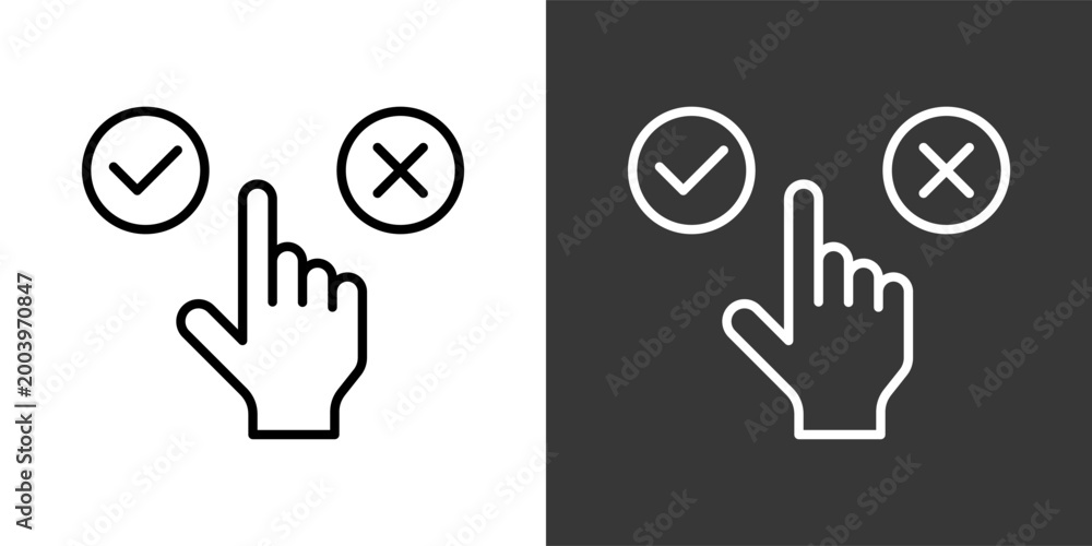 Obraz premium Choose Black And White Icon Set Collection Pack Vector Illustration