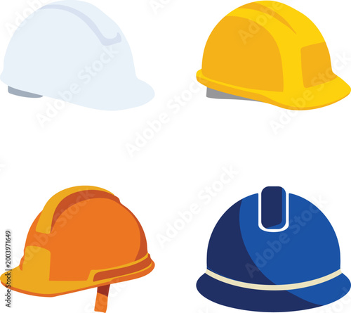 Construction Safety Hard Hat Illustration Collection
