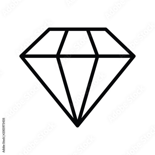 Diamond line icon with clean geometric outline