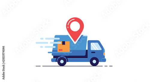 delivery truck with location pin icon high quality