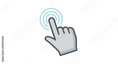 touch interaction icon with hand gesture and ripple effect