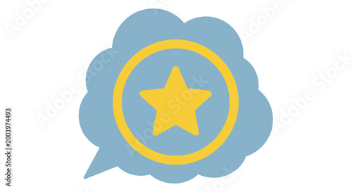 star icon with speech bubble design high quality