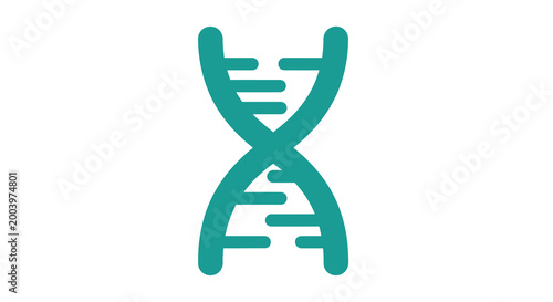 dna double helix icon in teal color on white background