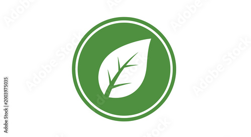 leaf icon in green circular frame high quality