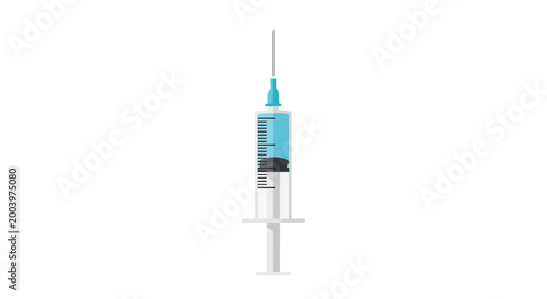 syringe icon in flat design style on white background