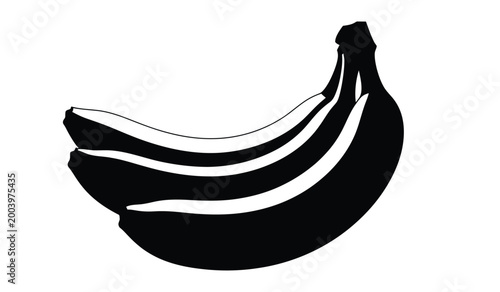 A striking black and white depiction of a bunch of bananas their curved forms elegantly displayed as a silhouette high quality professional detailed modern