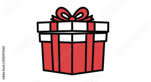 gift box with red ribbon and bow