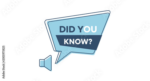 speech bubble with did you know text and speaker icon