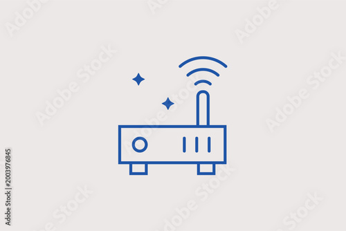 Wi-Fi router line icon for wireless internet connection and home networking. Essential vector illustration for ISP service pages and smart home technology brochures.