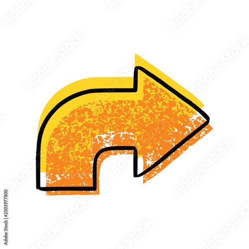 Arrow Pointing Right with Grainy Texture for Directional Purposes