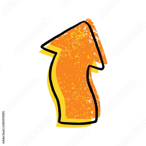 Arrow Pointing Upwards with Grainy Texture for Visual Communication