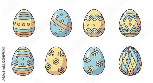 Collection of Beautifully Decorated Easter Eggs with Various Patterns.