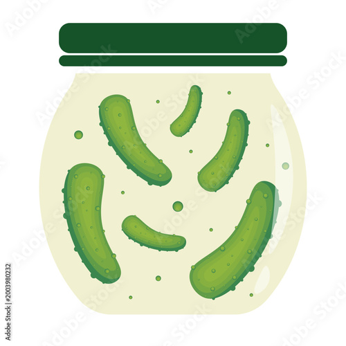 Illustration of Pickles in a Jar