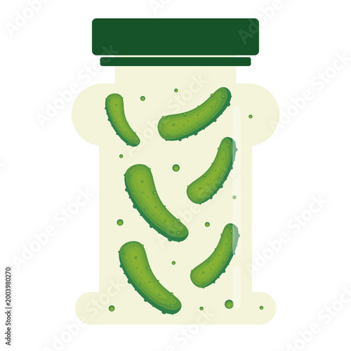 Illustration of Pickles in a Jar