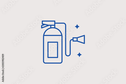 Fire extinguisher line icon for fire suppression and emergency response. Crucial vector illustration for building safety inspections and fire department educational materials.