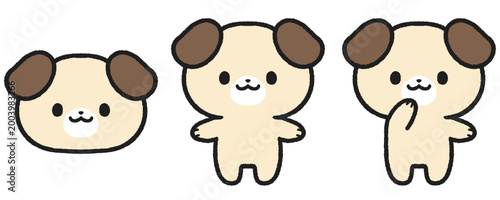 かわいい犬のイラストセット