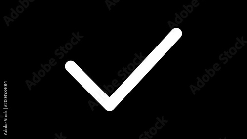 Check mark icon for confirming actions, approvals, or task completions. Perfect for apps, dashboards, and websites using sharp isolated on Animation Video