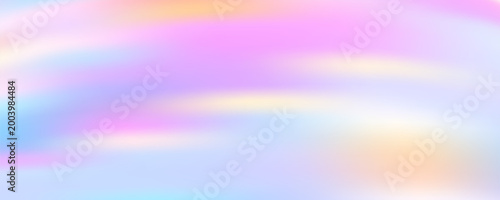 фотографія Pink holographic glass shapes flow in 3D space, creating gradient wave patterns with crystal-clear transparency and aurora-like iridescent light reflections