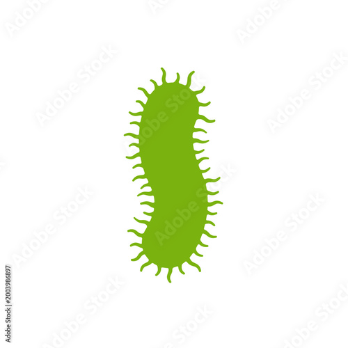 Canvastavla Green bacteria cell with flagella.