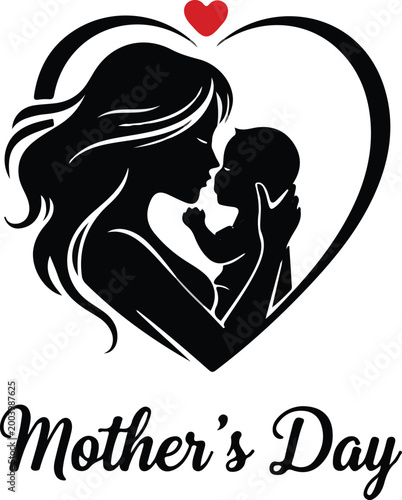 mother’s day heart logo vector .