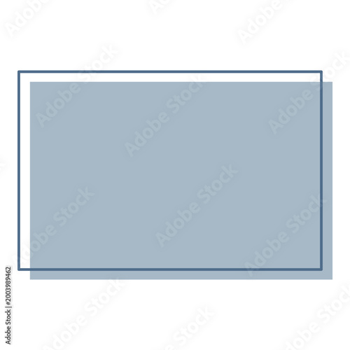 Simple blue rectangle frame with copy space