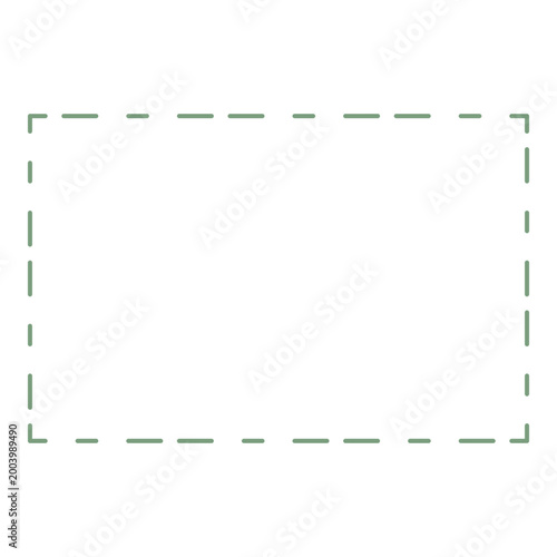 Green dashed rectangle frame with copy space