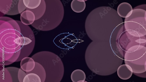 Abstract background with purple circles and glowing lines design