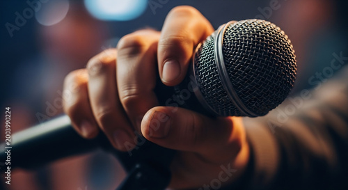 microphone in hand