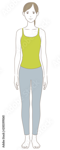 立っている女性のイラスト