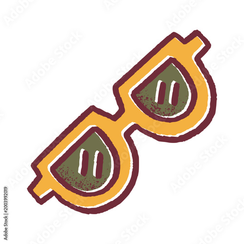 Summer Sunglasses Illustration Showing Grainy Vintage Aesthetic for Social Media Content