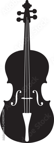 Cello icon. logo Vector Black silhouettes