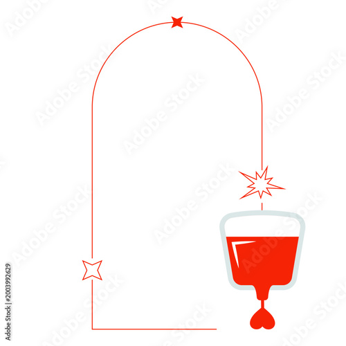 Blood donation symbol for world donor day isolated on transparent background