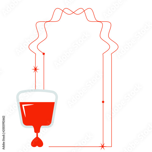 Symbolic representation of blood donation for World Donor Day isolated on transparent background