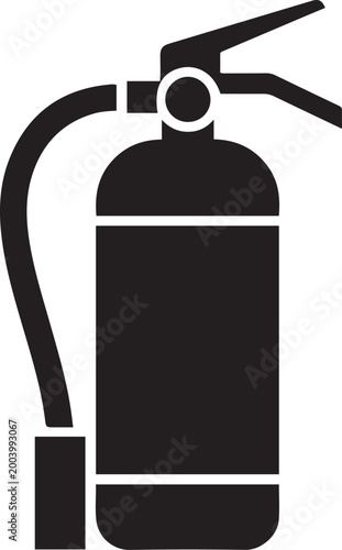 Fire extinguisher flat. logo Vector Black silhouettes
