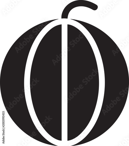 Melon flat simple vector icon. logo Vector Black silhouettes