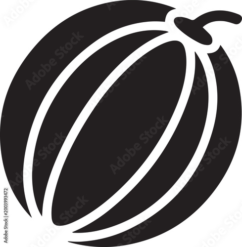 Melon flat simple vector icon. logo Vector Black silhouettes