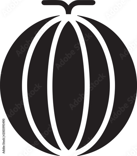 Melon flat simple vector icon. logo Vector Black silhouettes