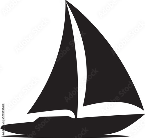 Sailboat icon. logo Vector Black silhouettes