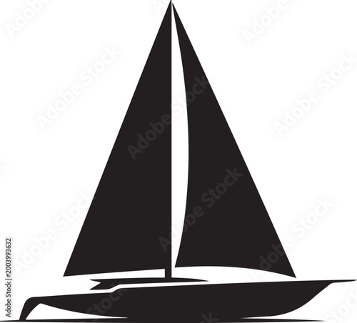 Sailboat icon. logo Vector Black silhouettes