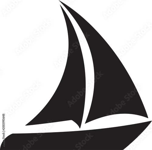 Sailboat icon. logo Vector Black silhouettes