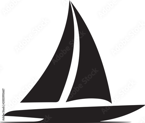 Sailboat icon. logo Vector Black silhouettes